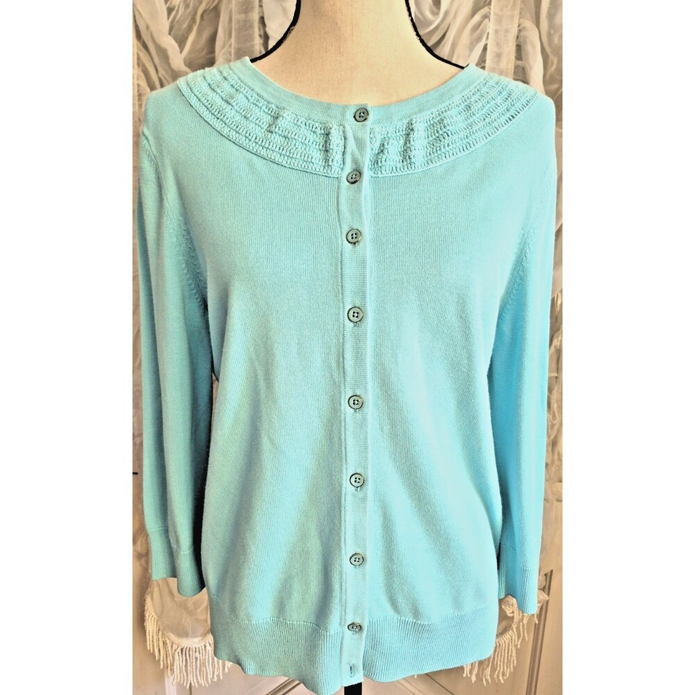 Talbots Womens Cardigan Blue Sweaters Size Large
